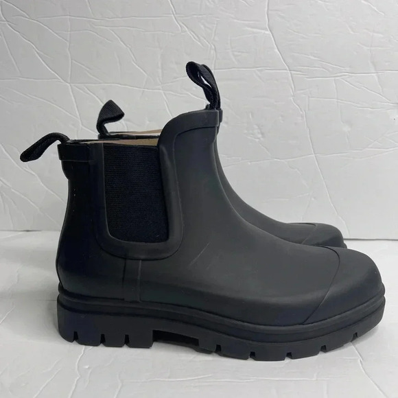 Everlane The Rainboot Women’s Size 5‎ Black Ankle Pull on Tab Bootie - Picture 3 of 11